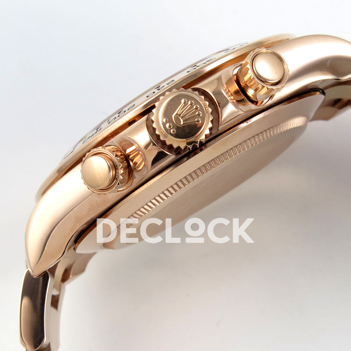Rolex Daytona 116505 QF Gain Weight replica - winding crown and chronograph pushers close-up