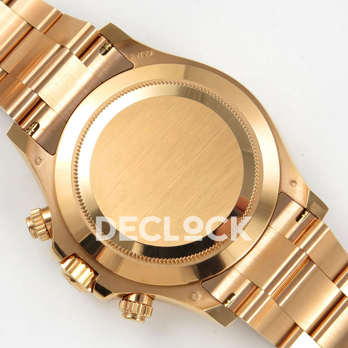 Rolex Daytona 116505 VF replica - closed brushed gold-tone caseback with original hallmarks