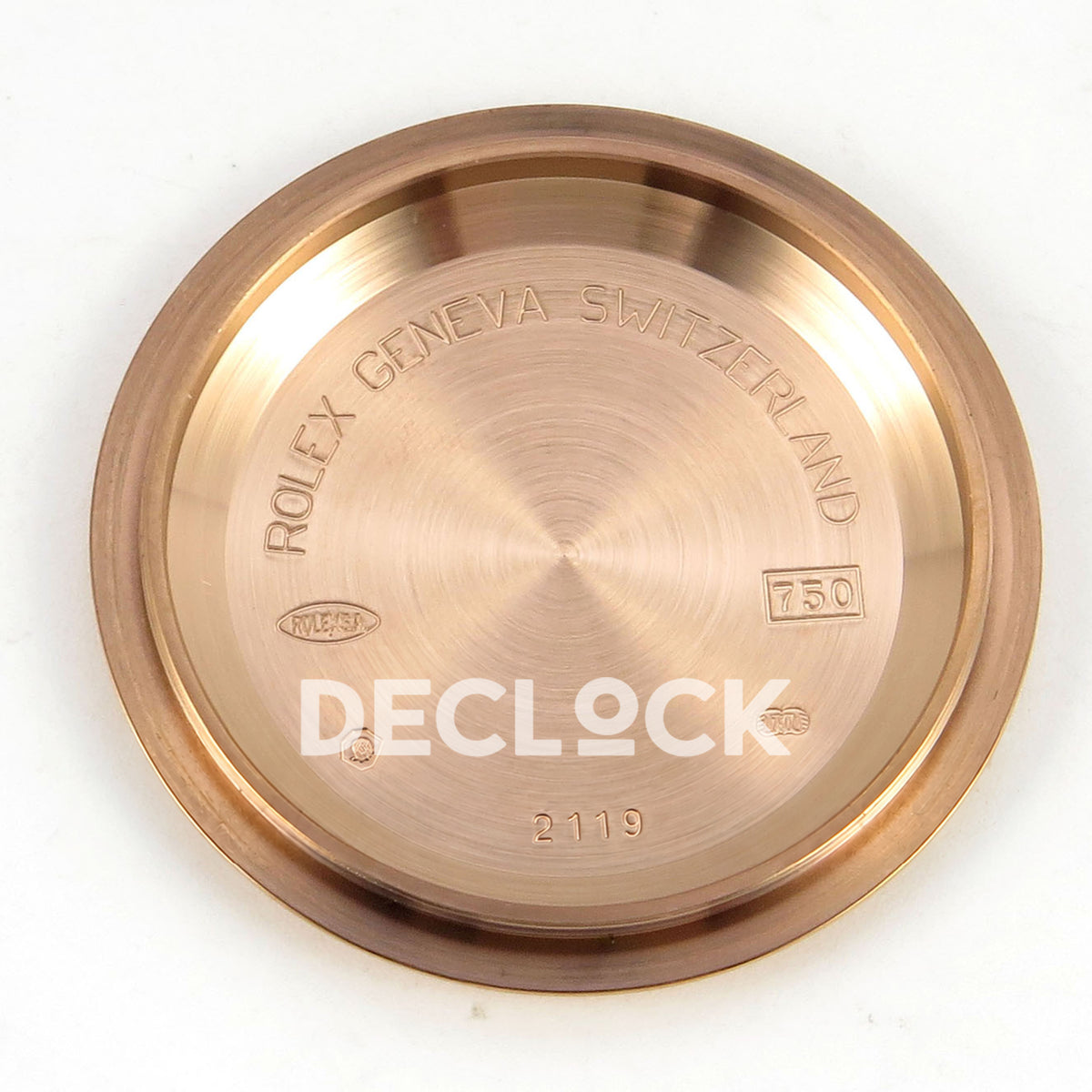 Rolex Daytona 116505 VF replica - original gold-tone caseback interior and factory hallmarks