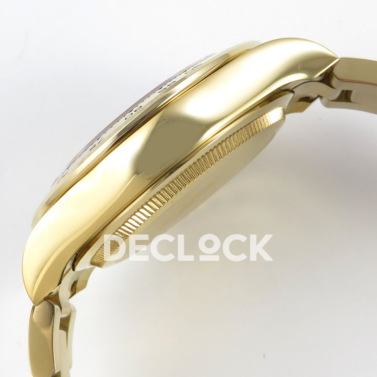 Rolex Daytona 116508 AVF replica - yellow-gold-tone case profile and original surface finish