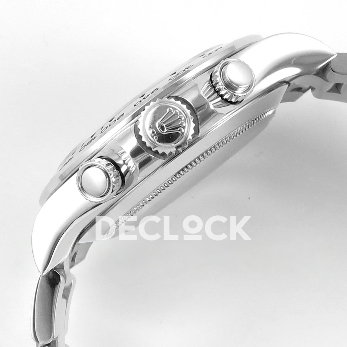 Rolex Daytona 116509 AVF replica - original crown and screw-down pushers in silver-tone finish