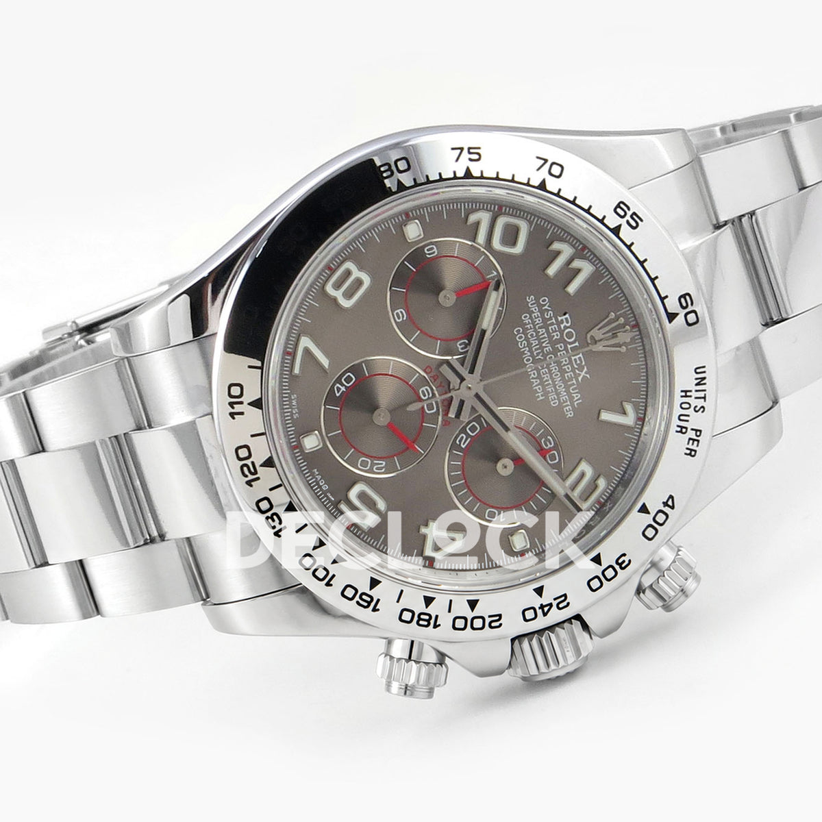 Rolex Daytona 116509 QF Gain Weight replica - horizontal front view of dial and bracelet
