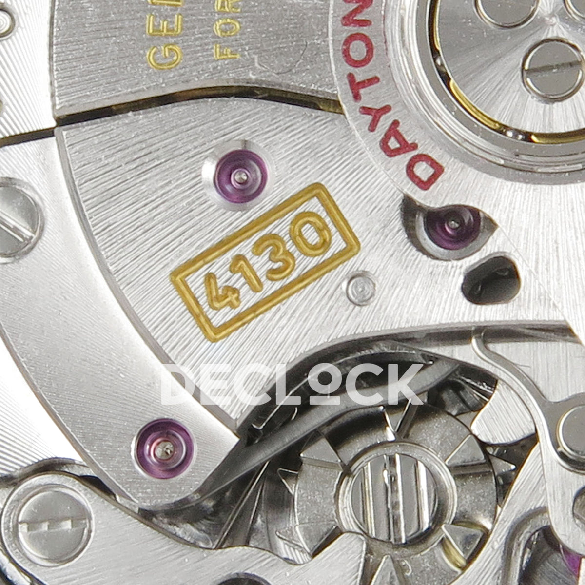Rolex Daytona 116509 QF Gain Weight replica - 4130 calibre marking and chronograph components close-up