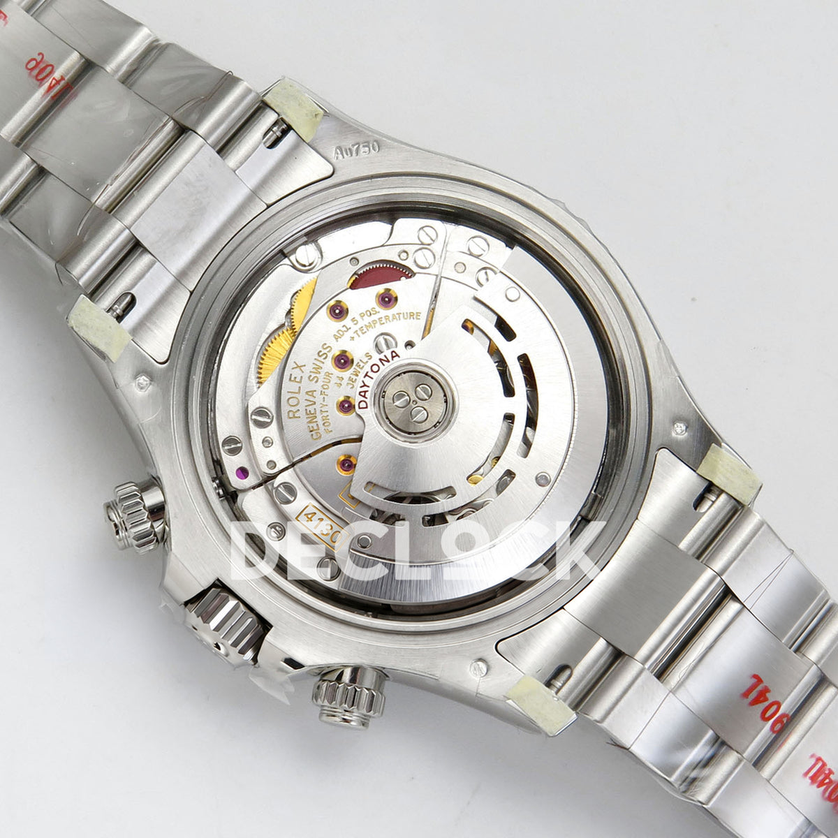 Rolex Daytona 116509 VF replica - original DD4130 automatic chronograph movement, silver rotor, screws, jewels and factory engravings