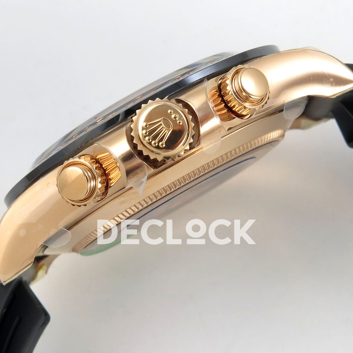 Rolex Daytona 116515 VF replica - original crown and screw-down pushers with protective film