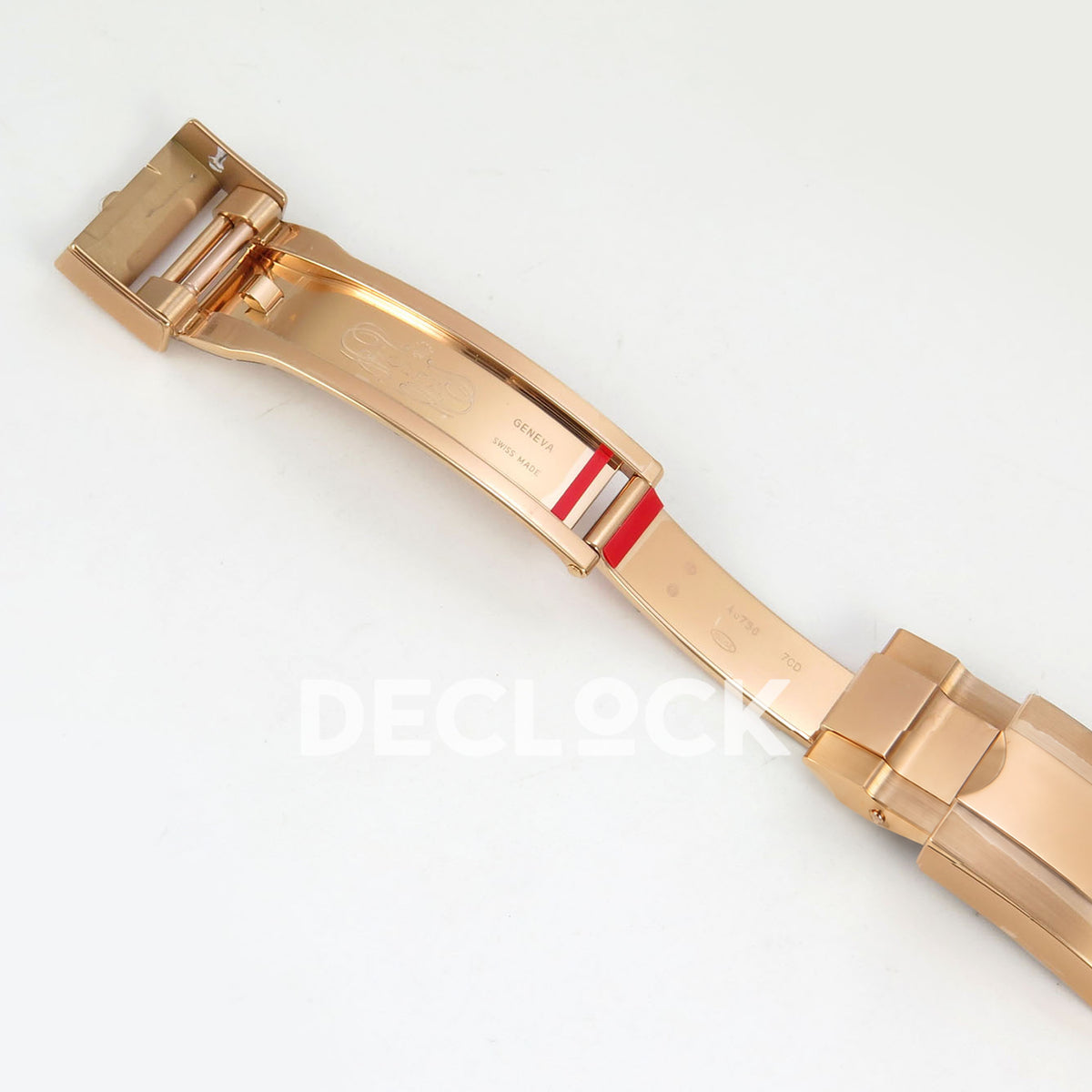 Rolex Daytona 116515 VF replica - open folding clasp with original engravings and red protective strip
