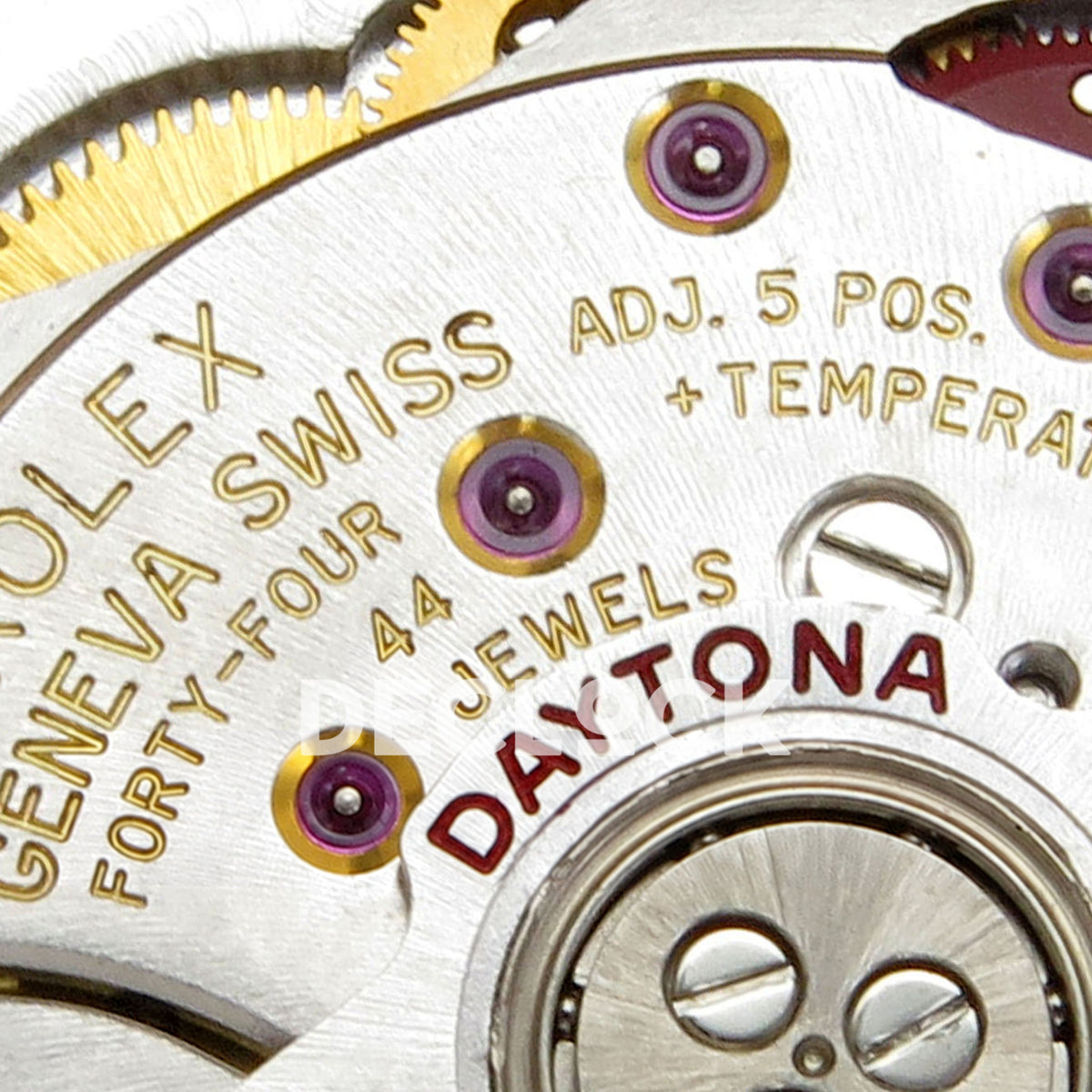 Rolex Daytona 116515 VF replica - original DD4130 automatic chronograph movement, rotor, screws, jewels, gears and physical engravings