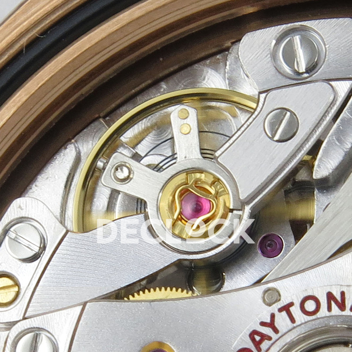 Rolex Daytona 116515 VF replica - original DD4130 automatic chronograph movement, rotor, screws, jewels, gears and physical engravings