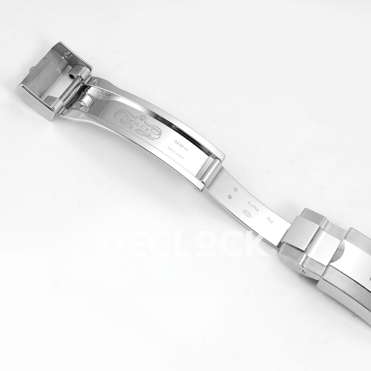 Rolex Daytona 116519 VF replica - open silver-tone clasp with original Rolex engravings and hallmarks