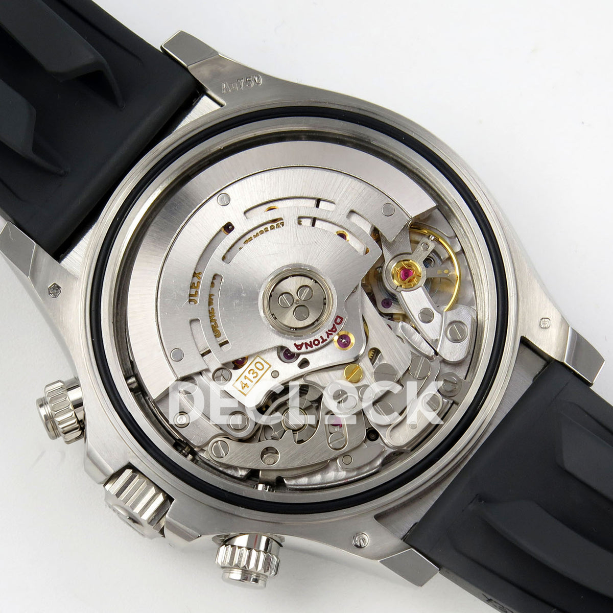 Rolex Daytona 116519 VF replica - open caseback with original rotor, jewels, 4130 calibre and red Daytona engraving