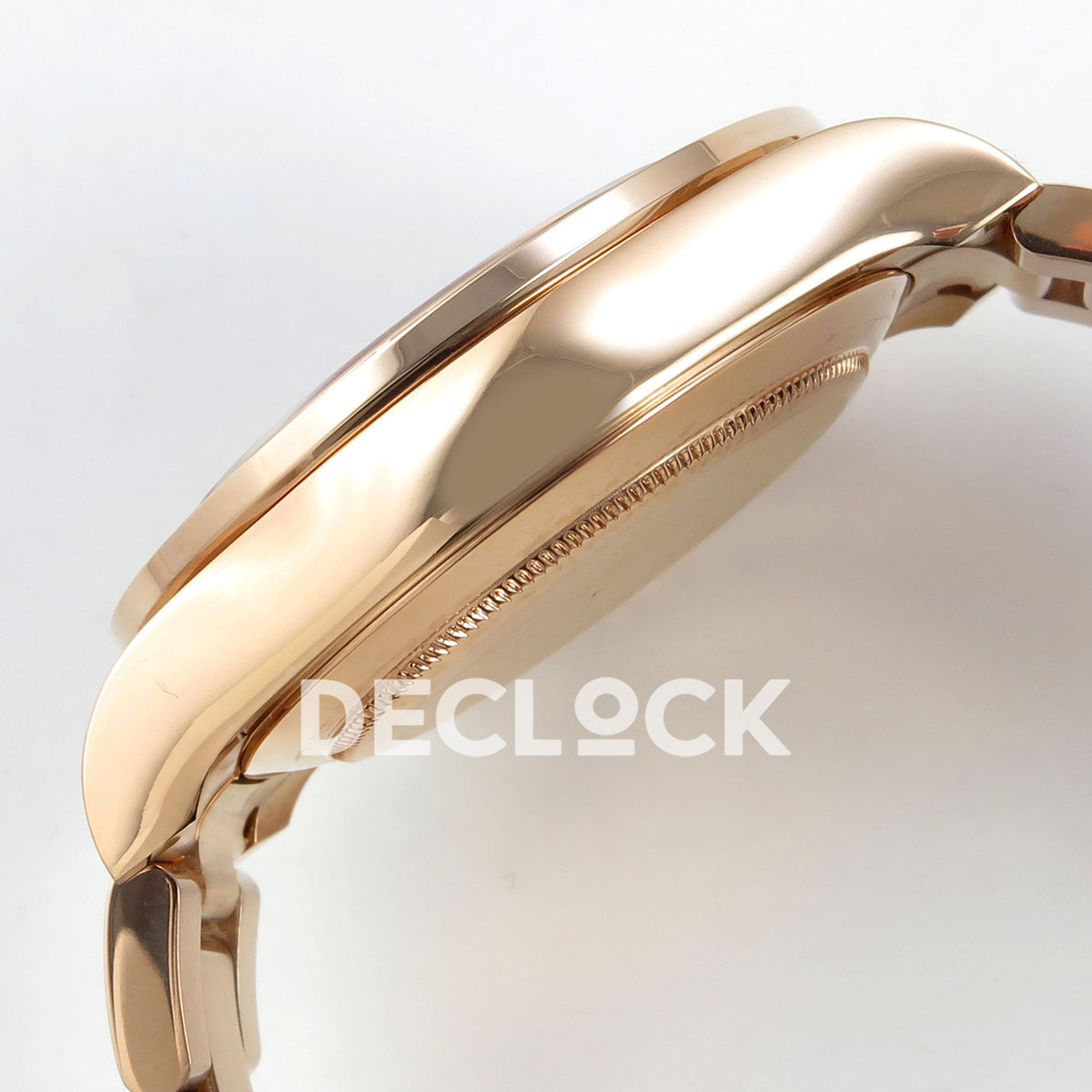Rolex Daytona 116595RBOW AVF replica - rose-gold-tone case profile and original surface finish