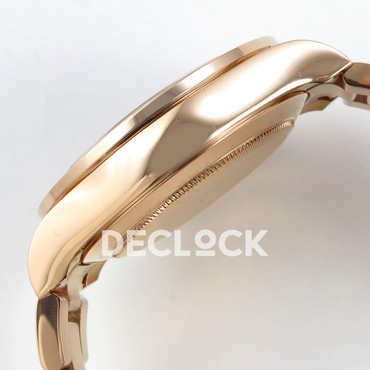 Rolex Daytona 116595RBOW AVF replica - rose-gold-tone case profile and original surface finish