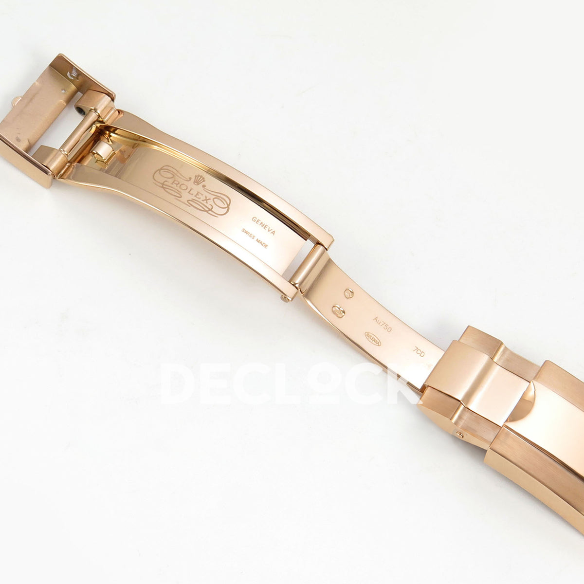 Rolex Daytona 116595RBOW AVF replica - open rose-gold-tone clasp with original Rolex engravings and hallmarks