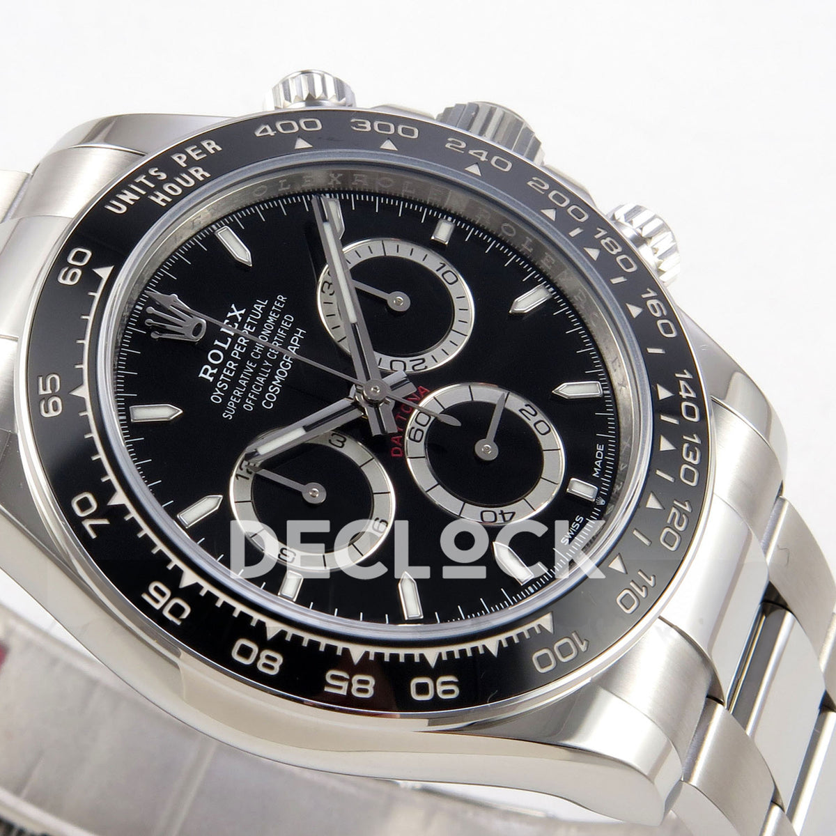 Rolex Daytona 126500 BTF replica, tachymeter bezel and dial detail