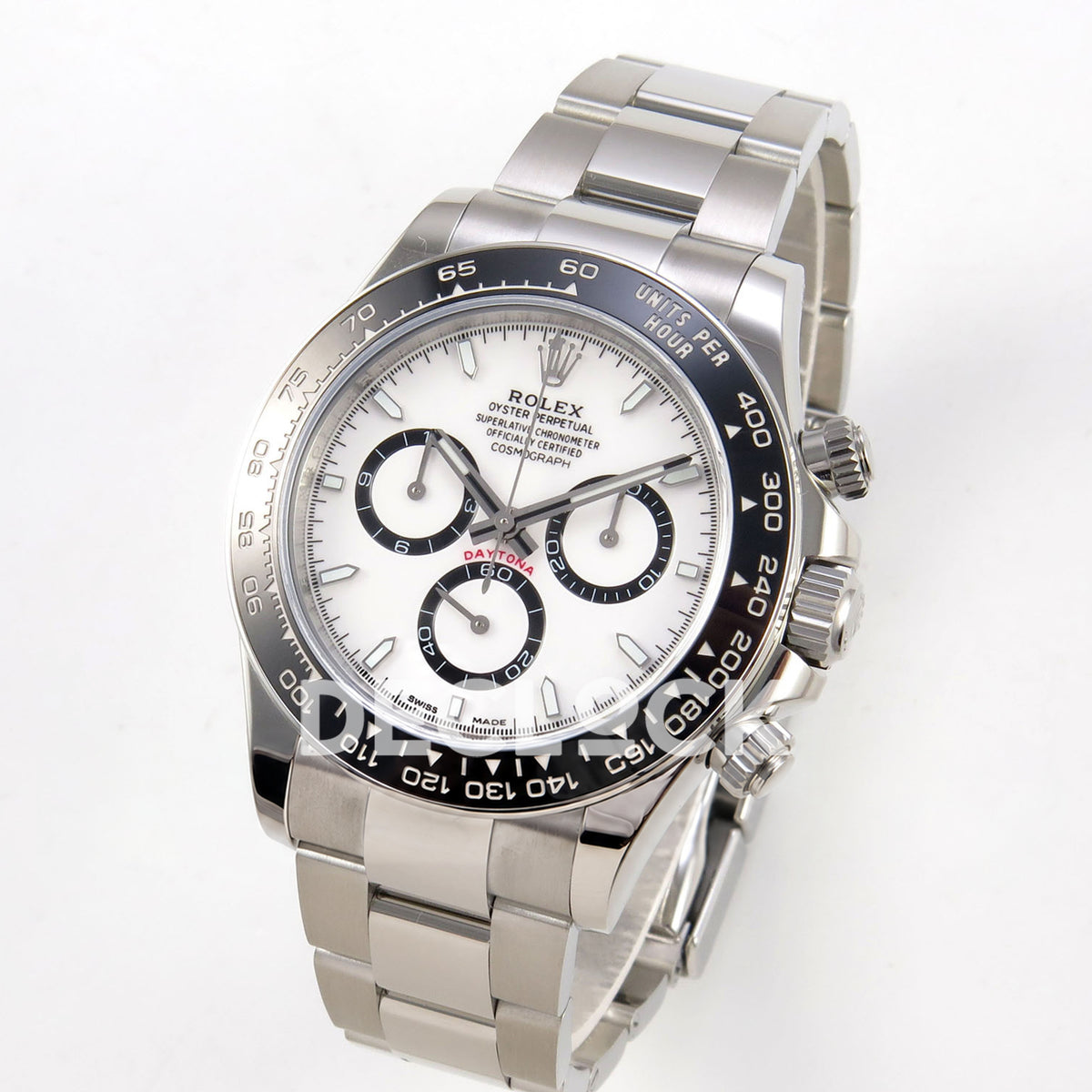 Rolex Daytona 126500 BTF replica, angled front view