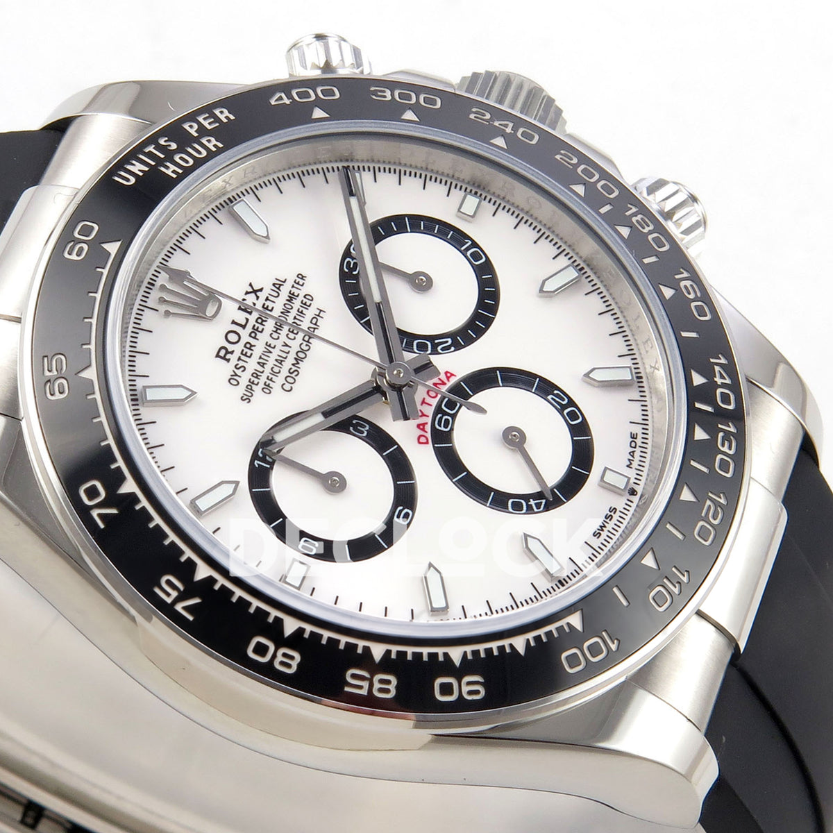Rolex Daytona 126500 BTF replica, black chronograph rings and luminous indices