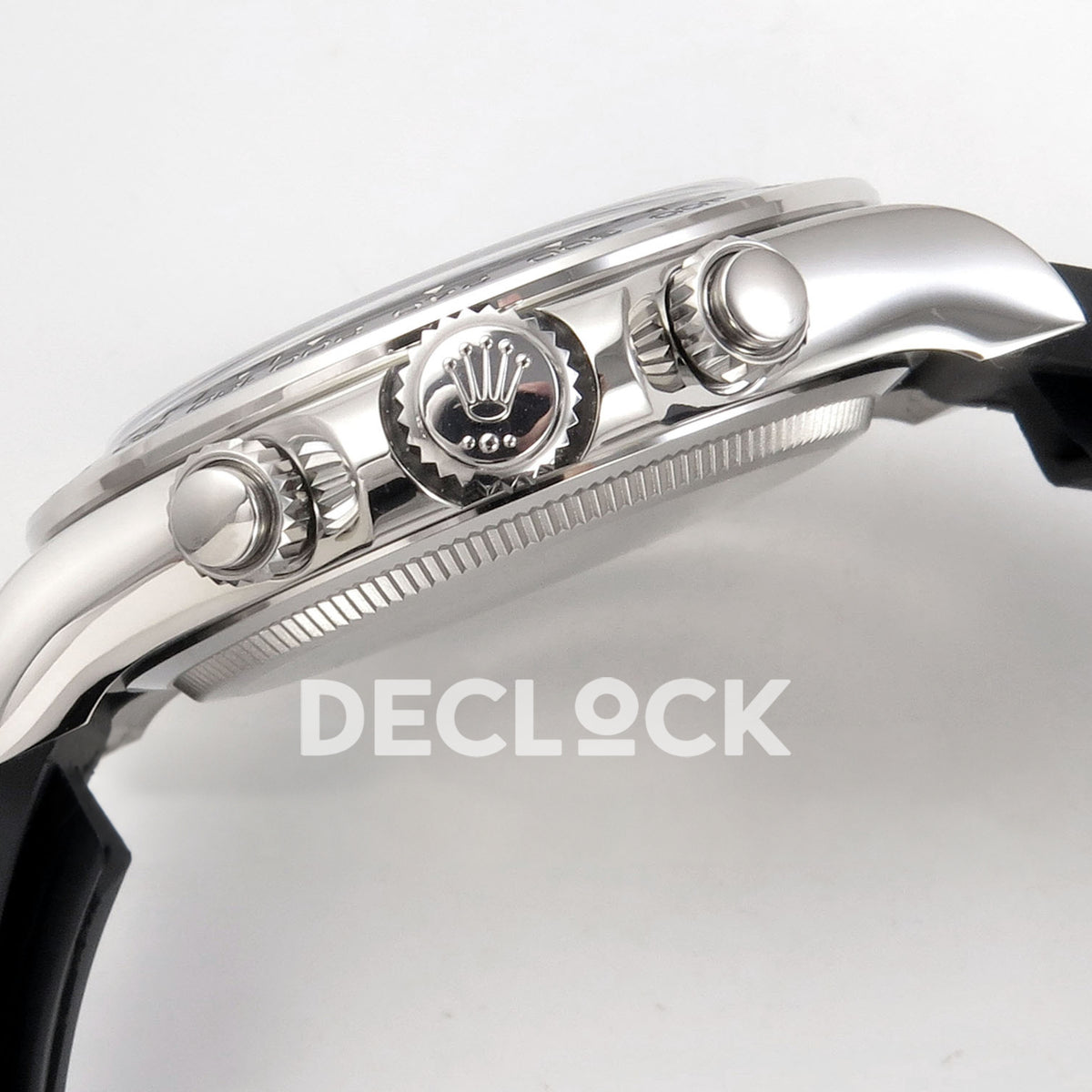 Rolex Daytona 126500 BTF replica, crown and chronograph pushers