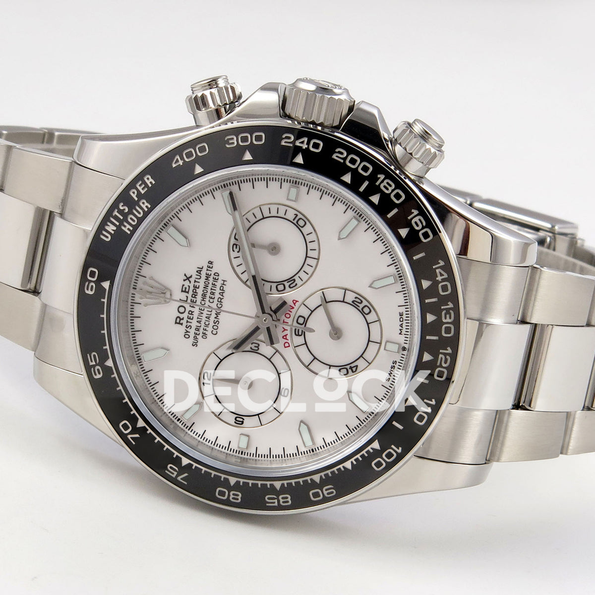 Rolex Daytona 126502 BTF replica, angled case and dial view