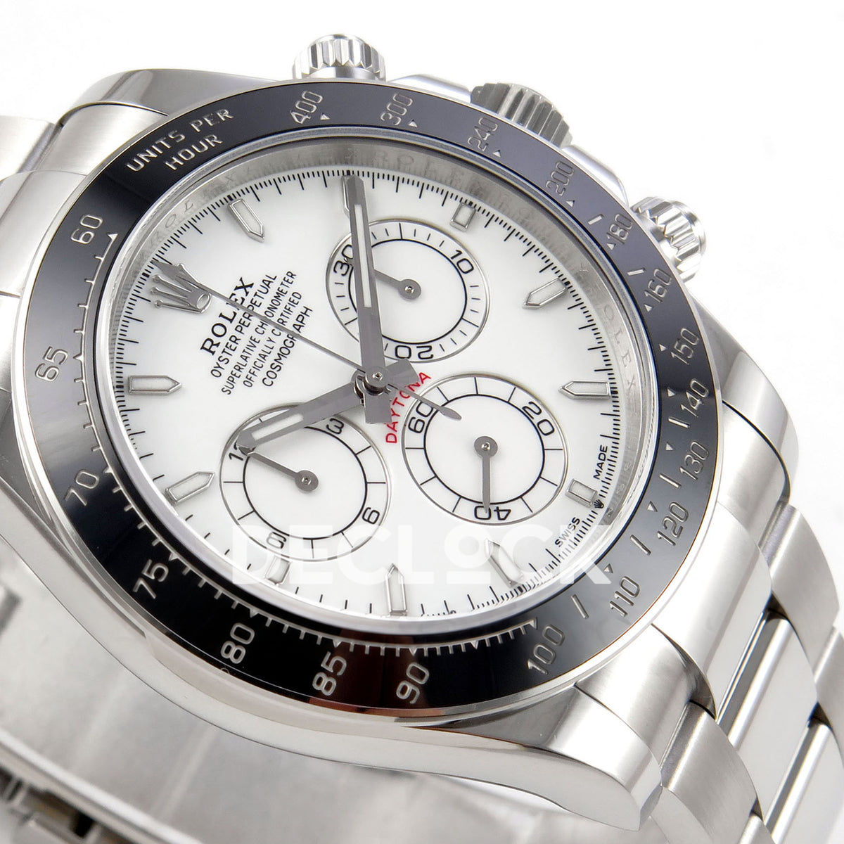Rolex Daytona 126502 QF replica - opposite angled white dial view