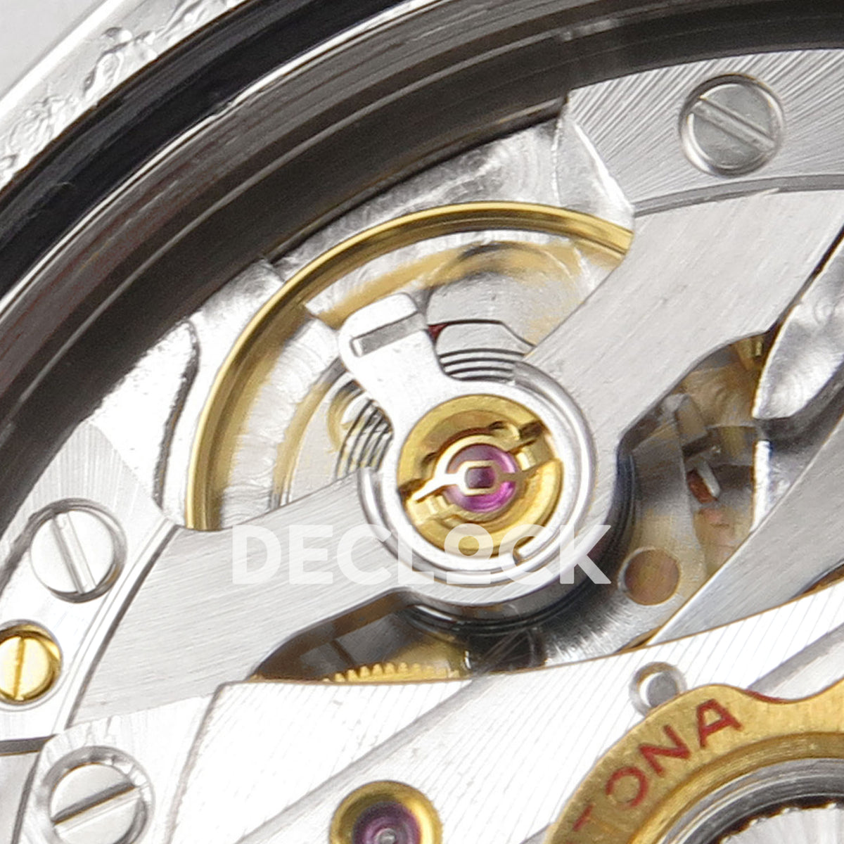 Rolex Daytona 126502 QF replica - Free Sprung balance wheel and movement components close-up