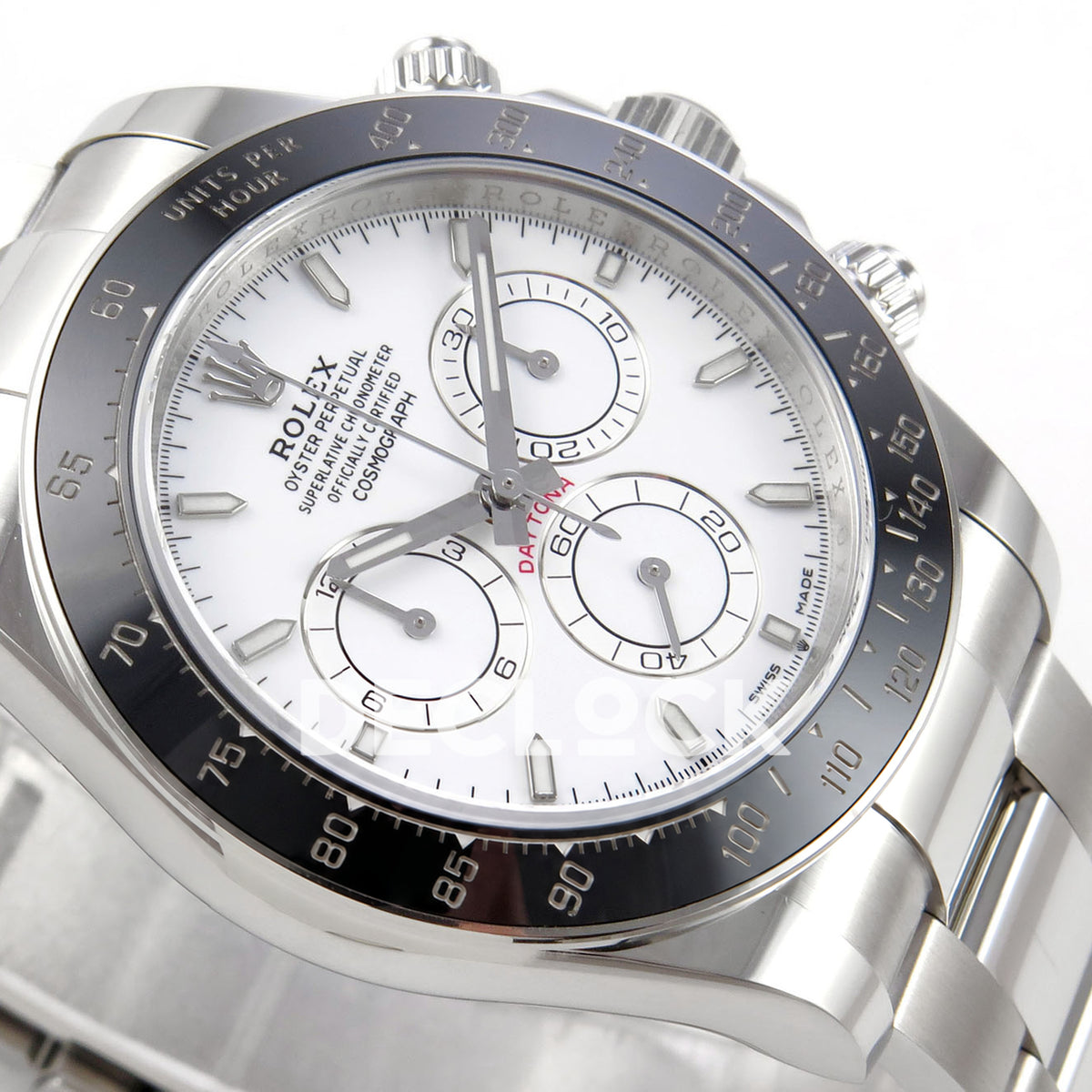 Rolex Daytona 126502 ERF replica - opposite angled white dial view