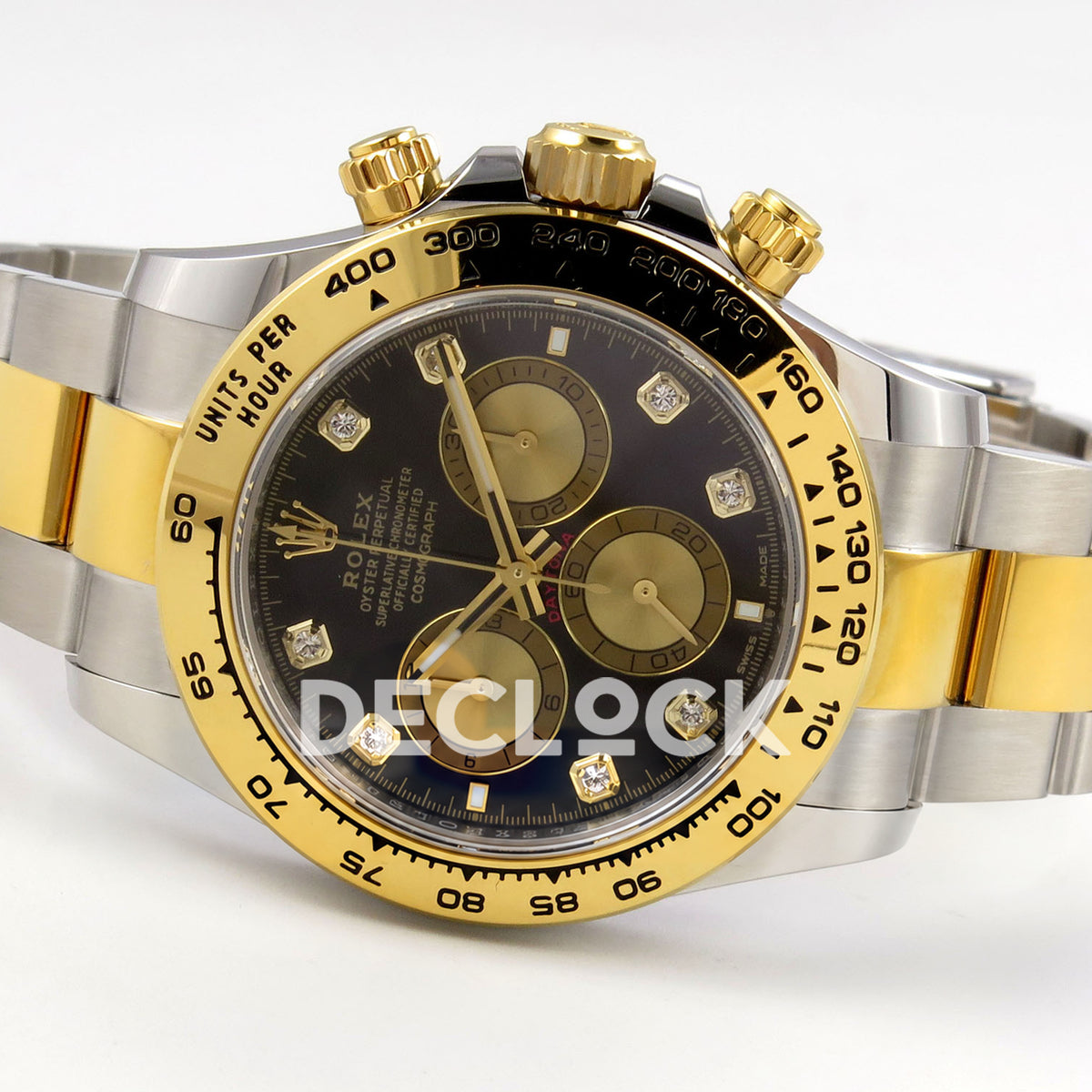 Rolex Daytona 126503 BTF replica, crown-side angled view