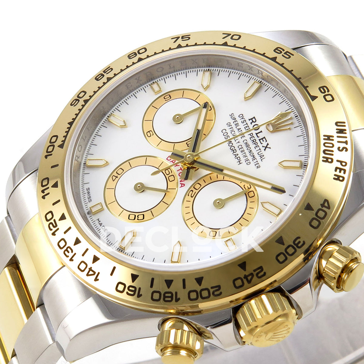 Rolex Daytona 126503 WF replica, gold tachymeter bezel and dial detail