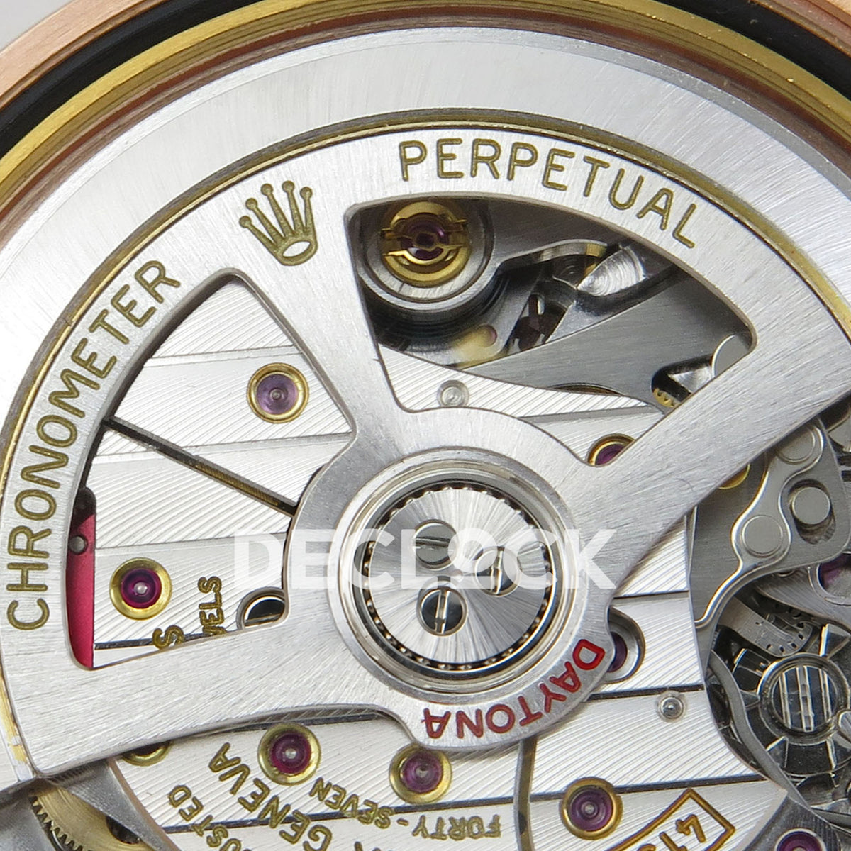 Rolex Daytona 126505 BTF replica - original DD4131 automatic chronograph movement, silver rotor, jewels, screws and physical engravings