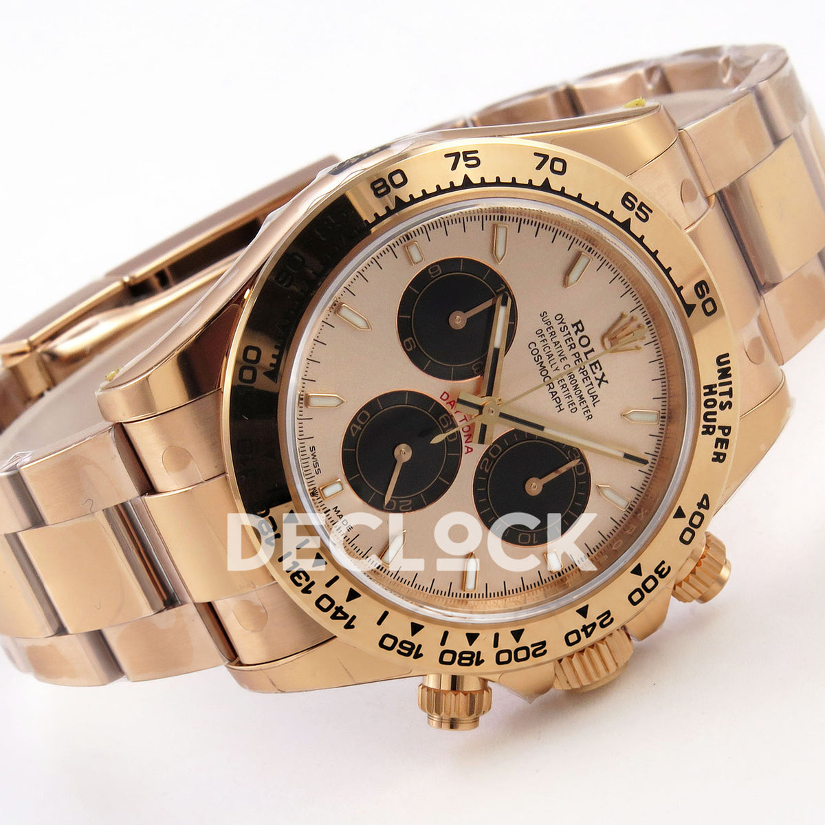 Rolex Daytona 126505 VSF replica - horizontal front view and Oyster-style bracelet