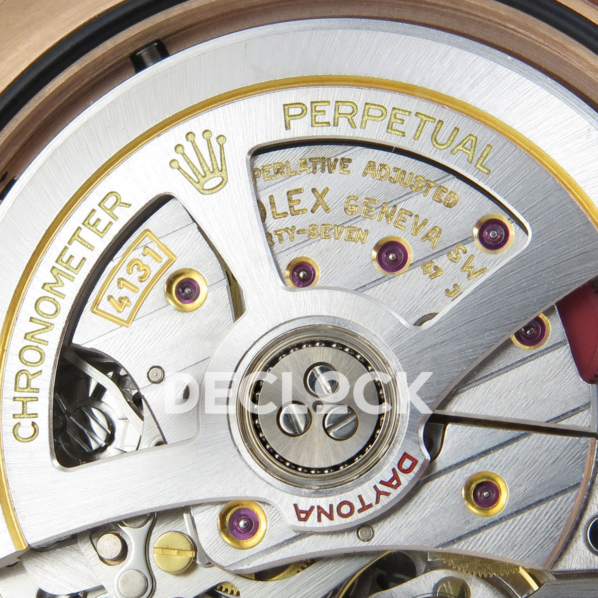 Rolex Daytona 126505 VSF replica - automatic rotor and chronograph movement engraving