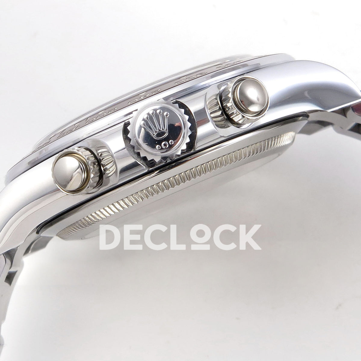 Rolex Daytona 126506 BTF replica, crown and chronograph pushers