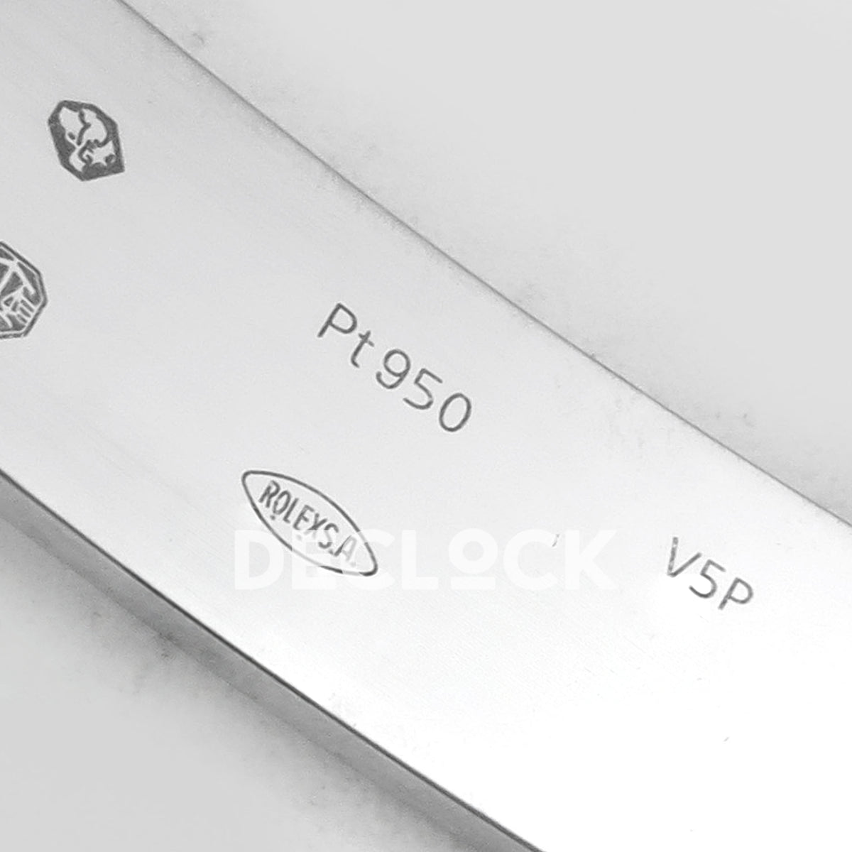 Rolex Daytona 126506 Ice Blue Crystal QF V13 replica - decorative Pt950 and V5P clasp markings close-up