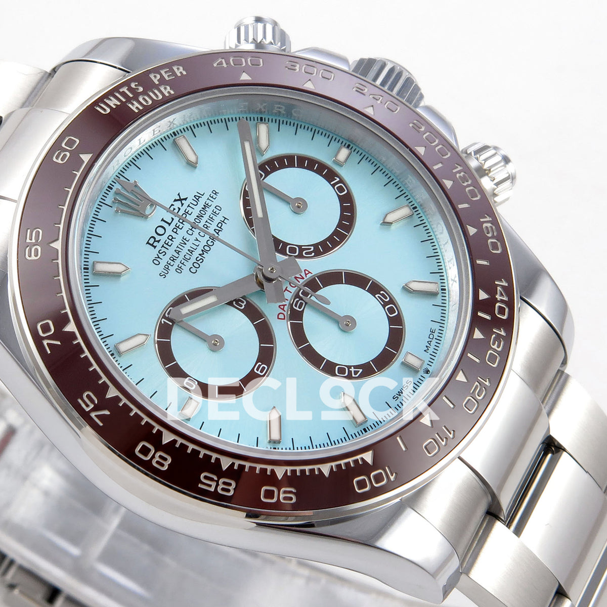 Rolex Daytona 126506 QF V13 ice-blue dial replica - opposite angled dial detail