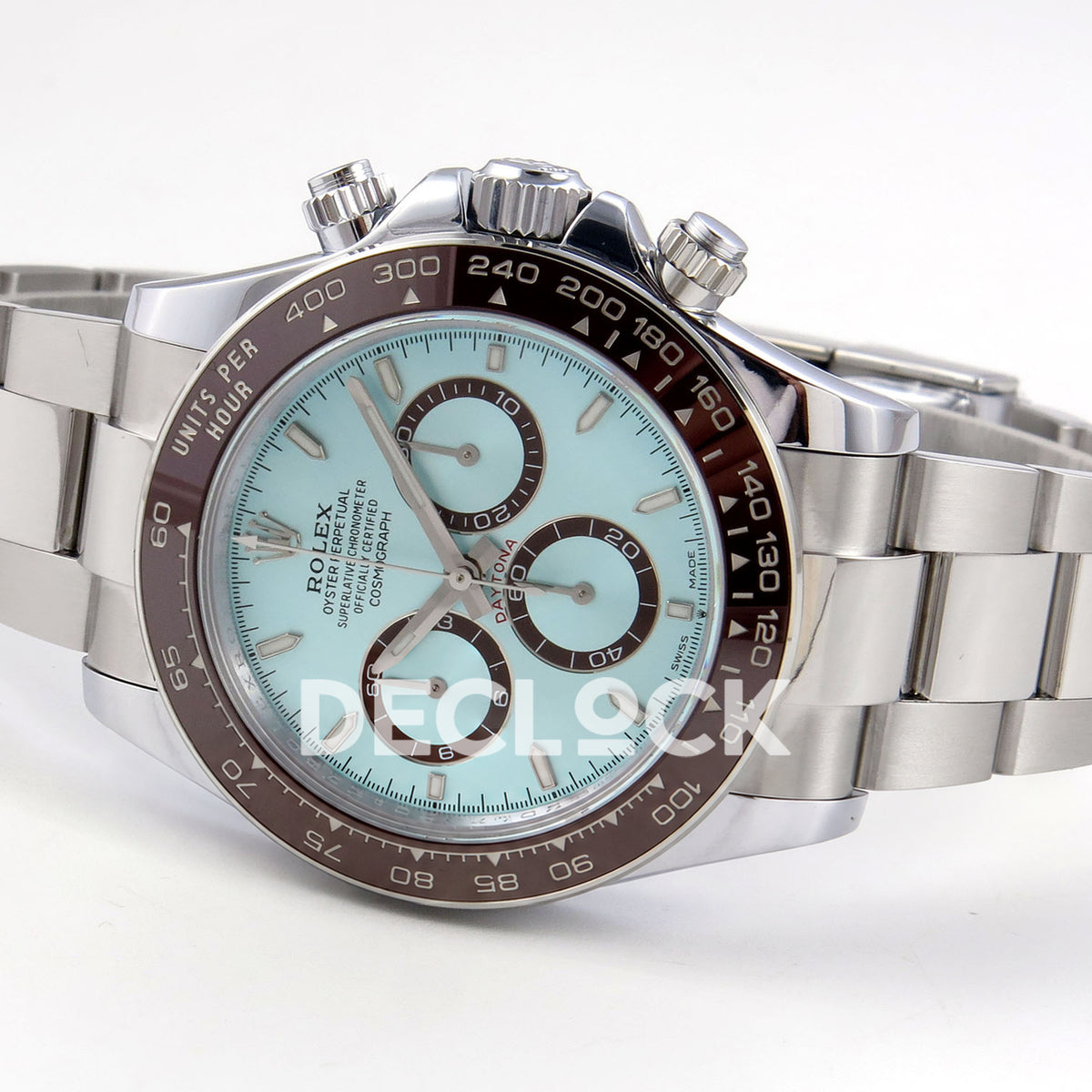 Rolex Daytona 126506 QF V13 ice-blue dial replica - opposite horizontal front view