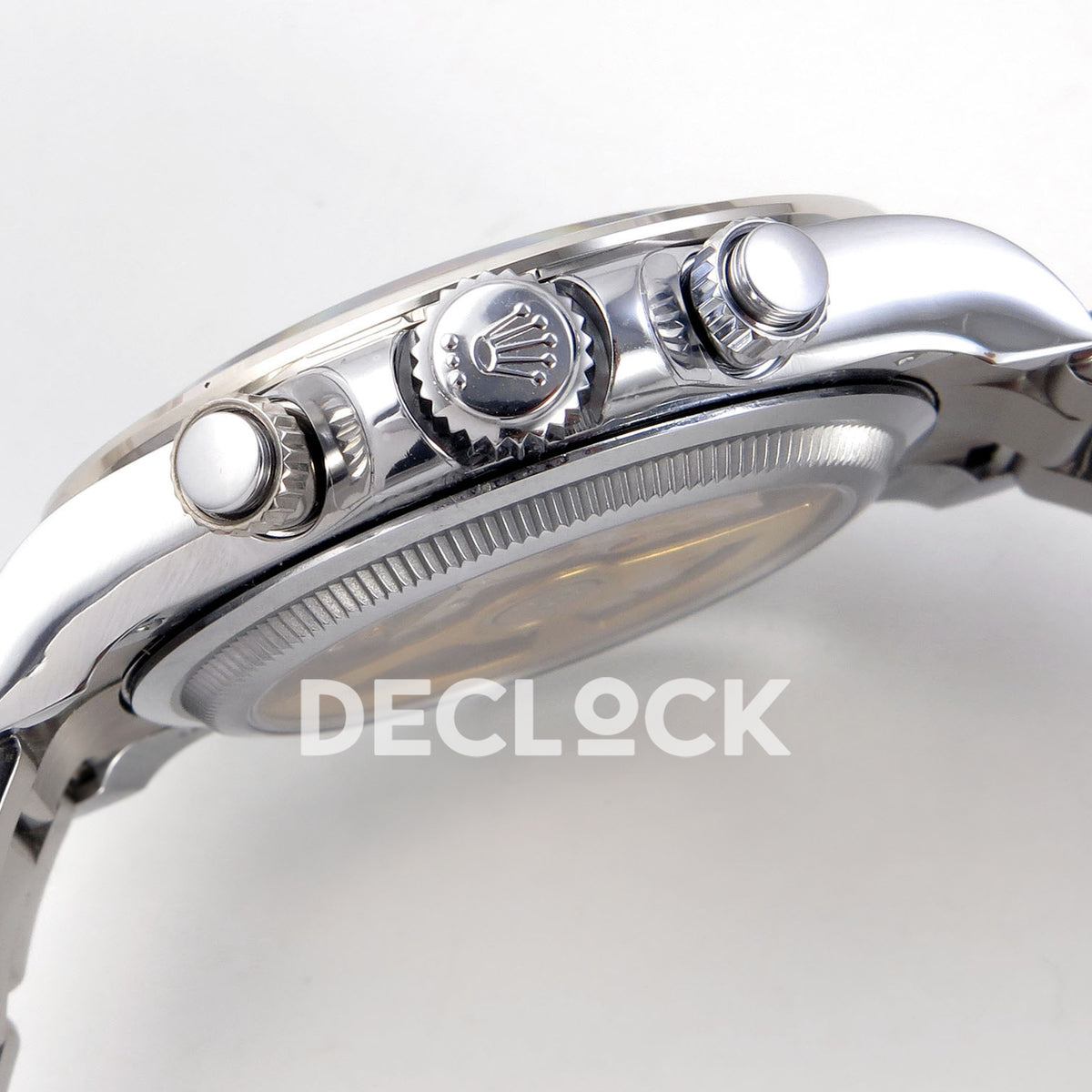 Rolex Daytona 126506 QF V13 ice-blue dial replica - winding crown and chronograph pushers