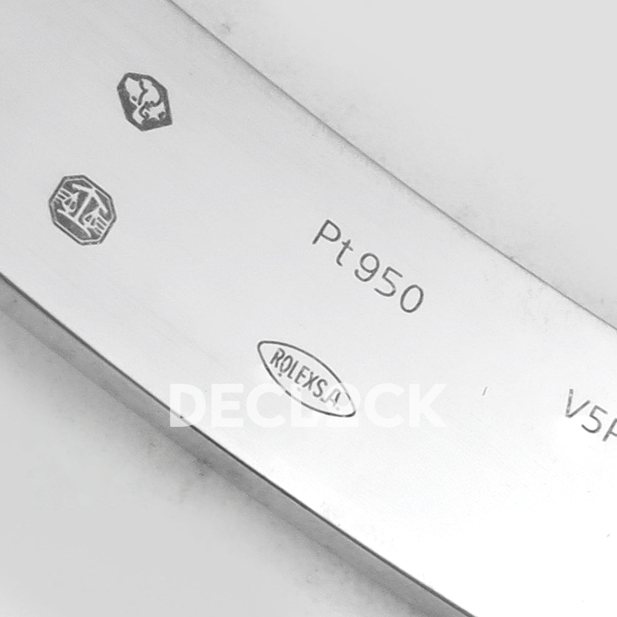 Rolex Daytona 126506 QF V13 ice-blue dial replica - decorative Pt950 and V5P clasp markings close-up