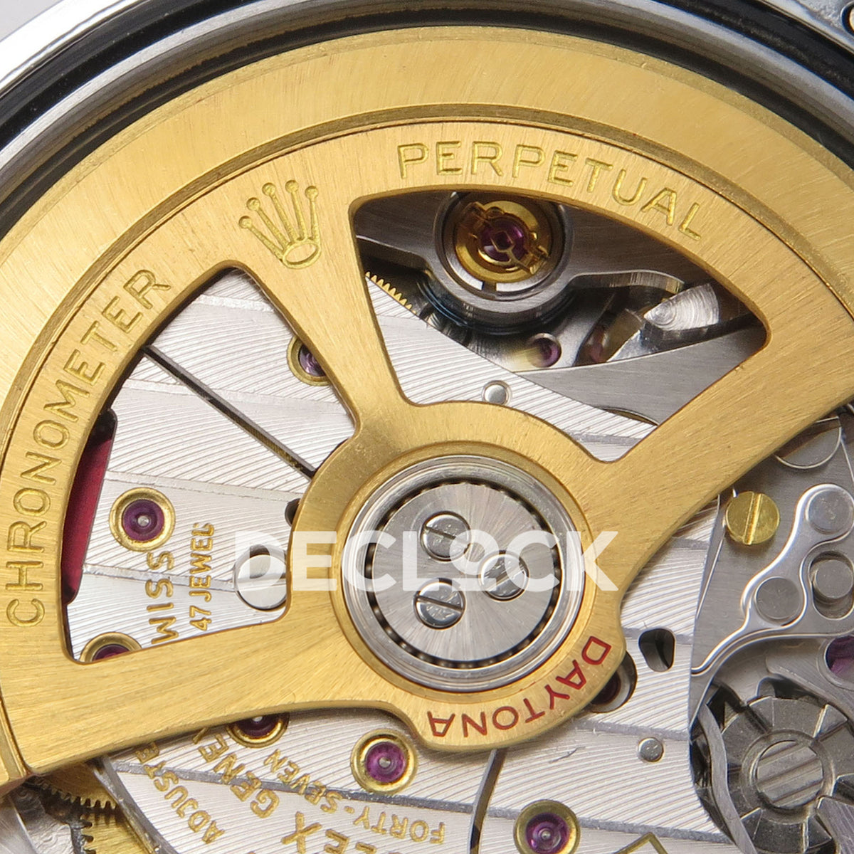 Rolex Daytona 126506 QF V13 ice-blue dial replica - decorated gold-tone automatic rotor close-up