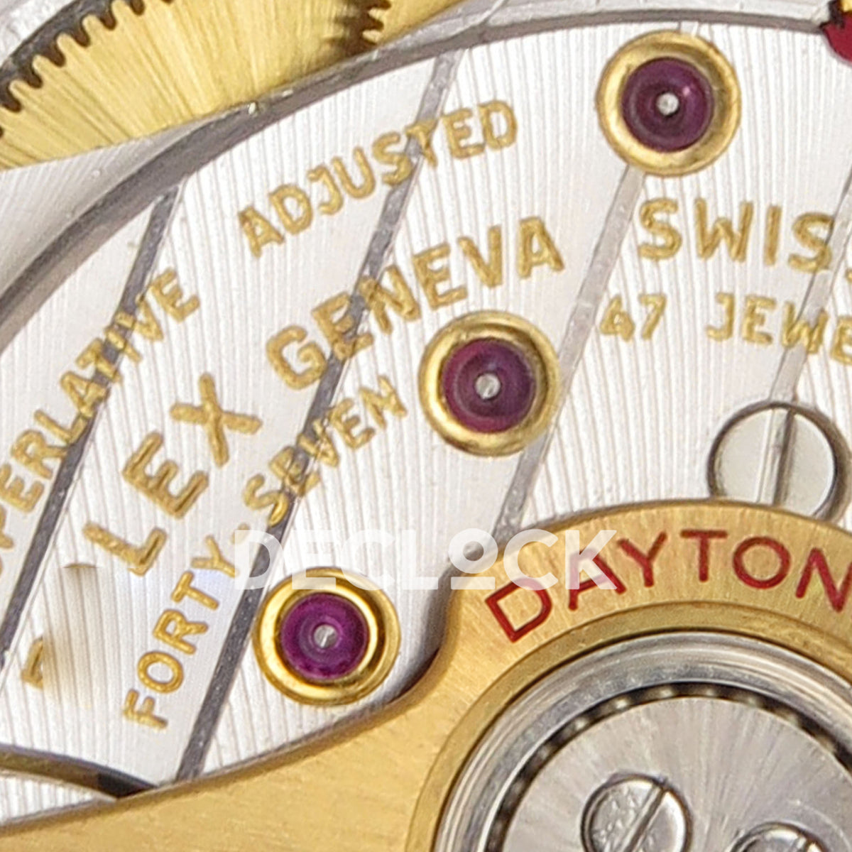 Rolex Daytona 126506 QF V13 ice-blue dial replica - movement bridge engravings and jewels close-up