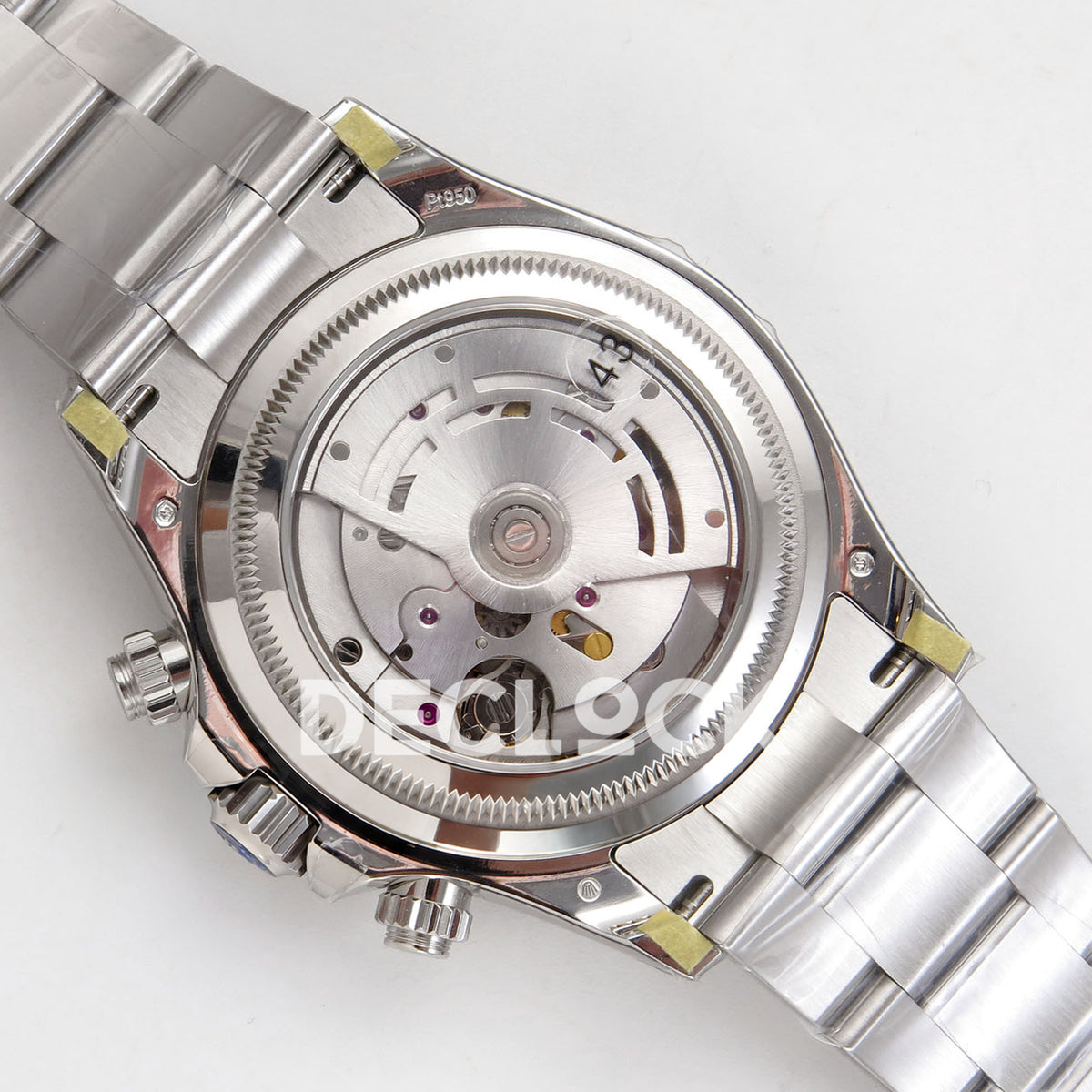 Rolex Daytona 126506 VSF DD4802 gem-marker replica - transparent caseback showing the Dandong 4802 movement