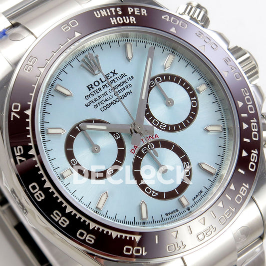 Rolex Daytona 126506 VSF DD4802 stick-marker replica - angled dial and bezel detail