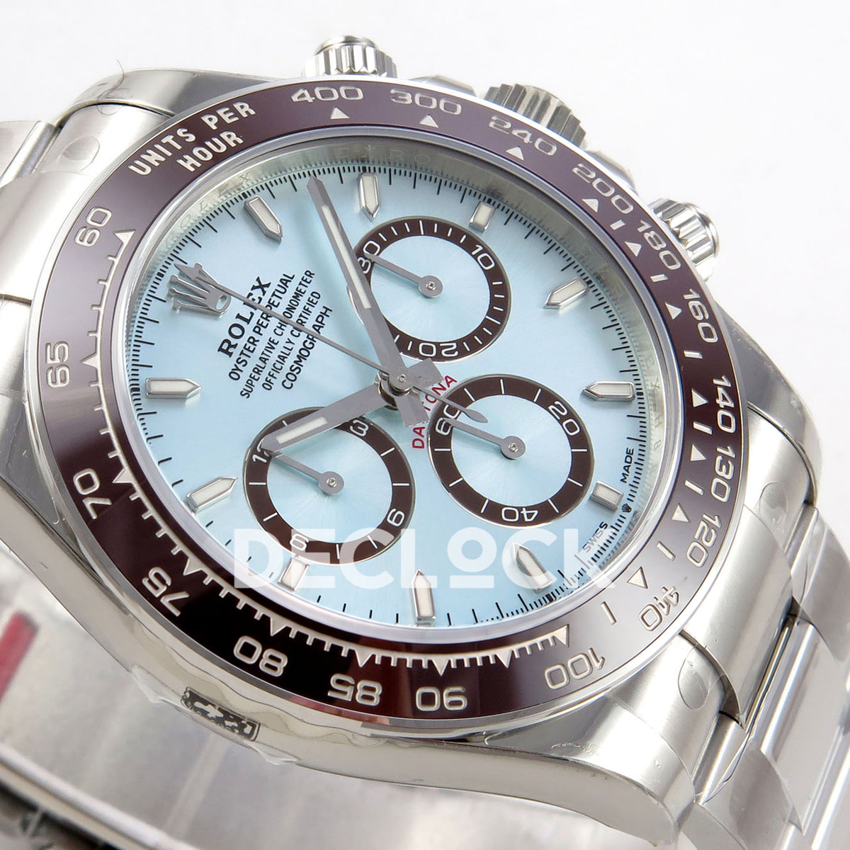 Rolex Daytona 126506 VSF DD4802 stick-marker replica - opposite angled dial view