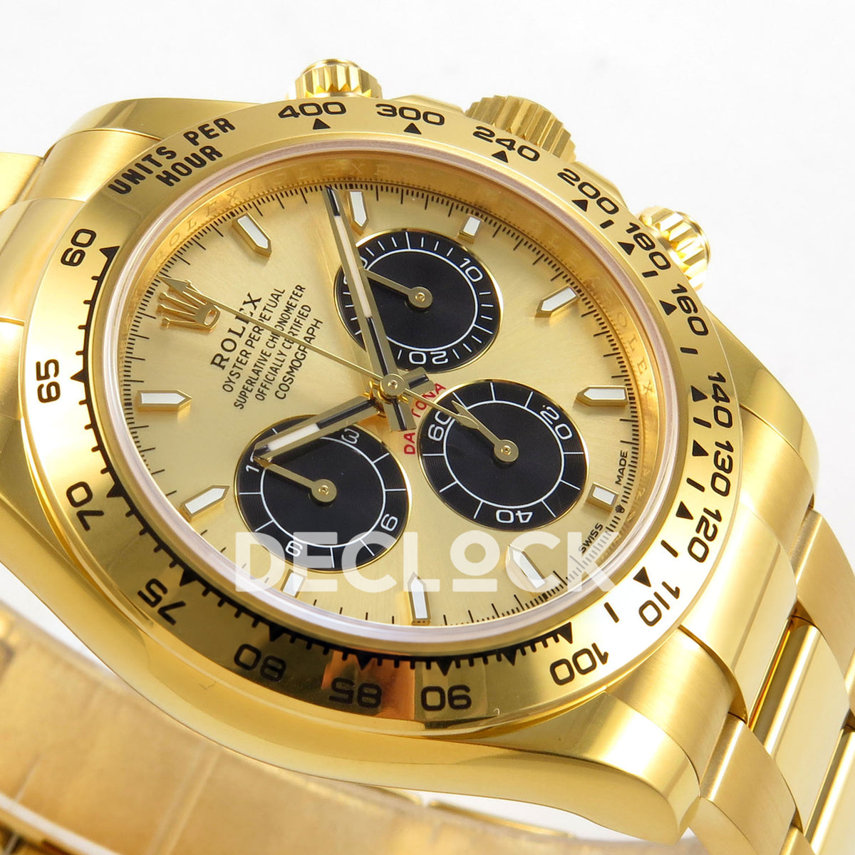 Rolex Daytona 126508 BTF replica, black chronograph subdials and luminous indices