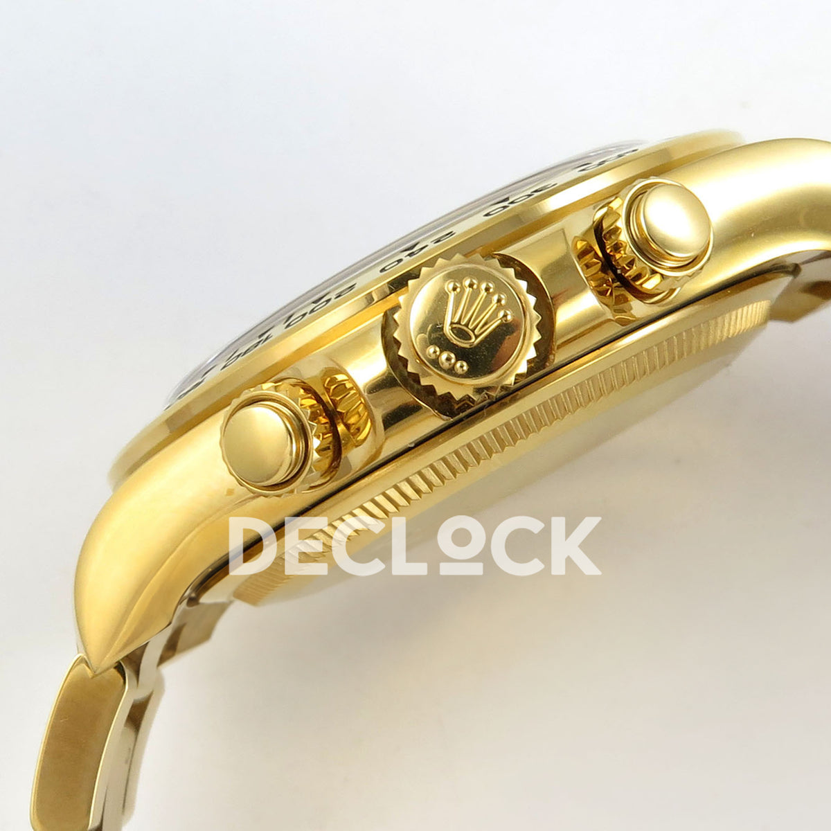 Rolex Daytona 126508 RWF replica - winding crown and chronograph pushers close-up