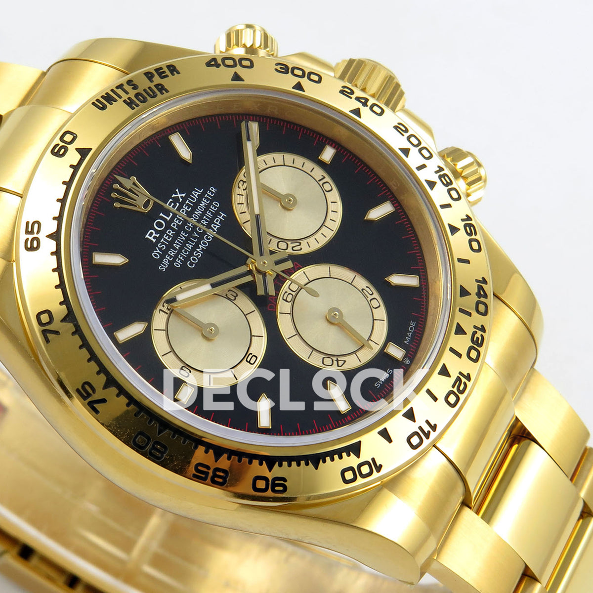 Rolex Daytona 126508 RWF replica - alternate close-up of dial and bracelet