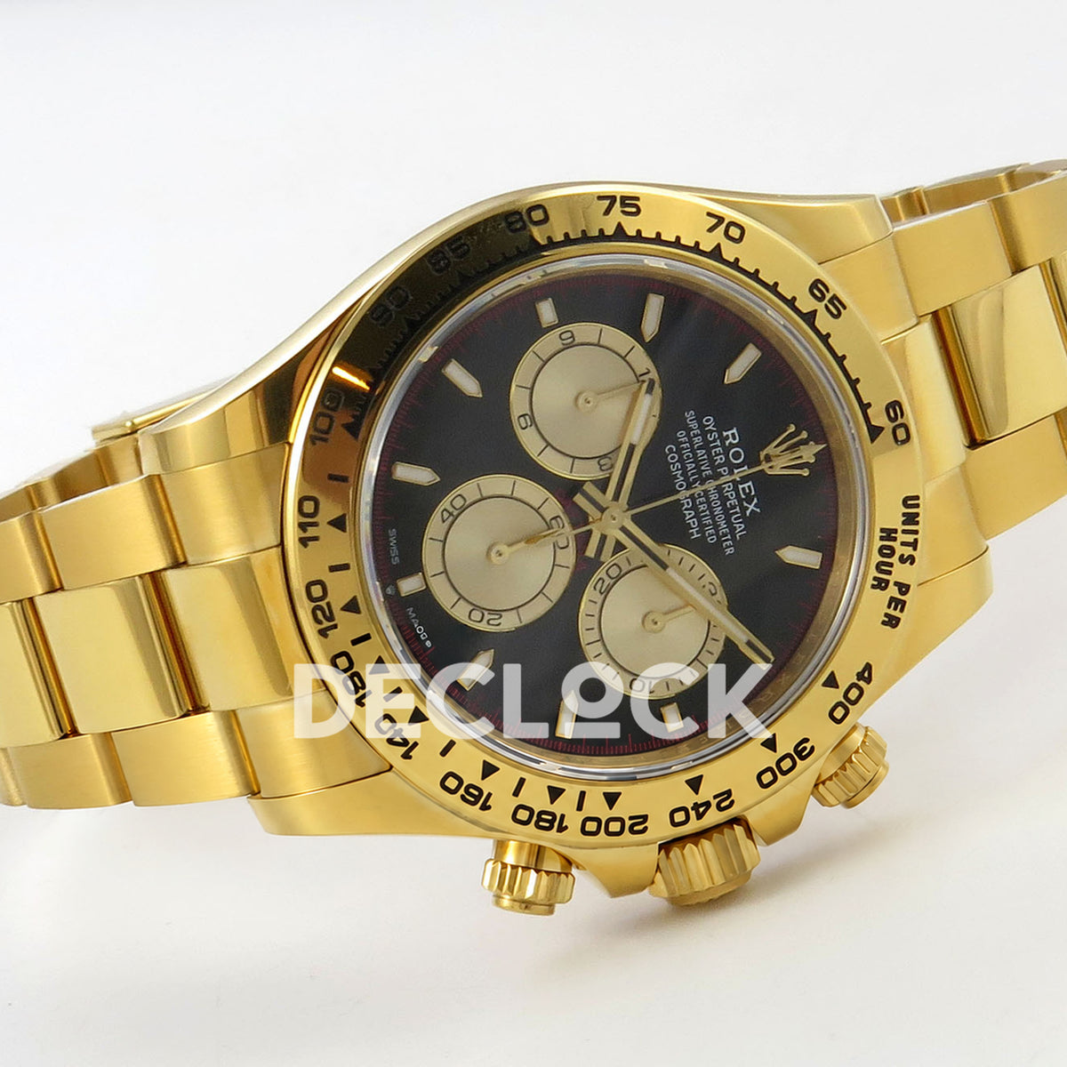 Rolex Daytona 126508 RWF replica - horizontal front view of dial and bracelet