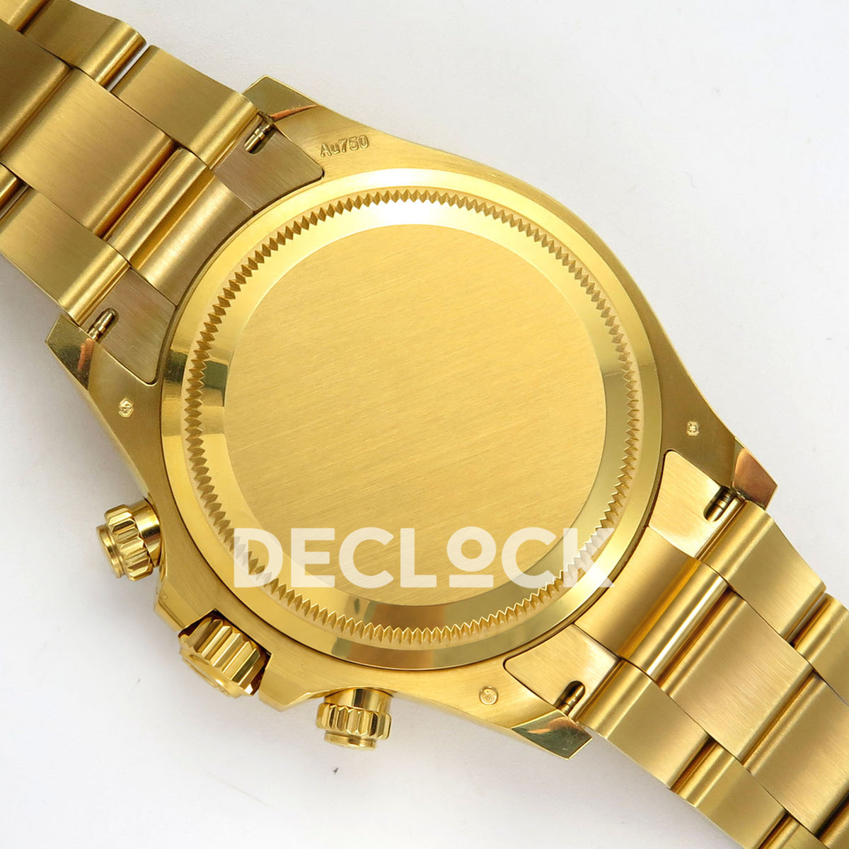 Rolex Daytona 126508 RWF replica - closed brushed caseback and bracelet underside