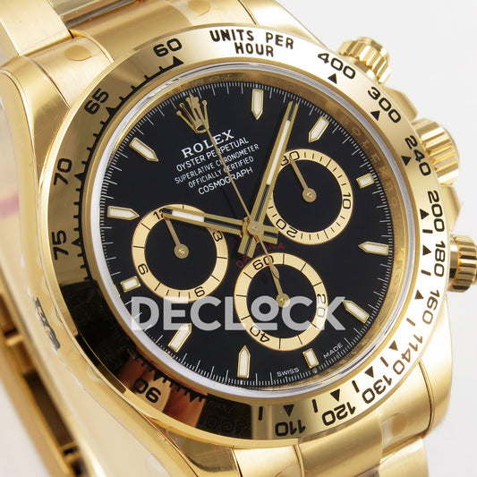 Rolex Daytona 126508 VSF replica - angled dial and black chronograph subdials close-up