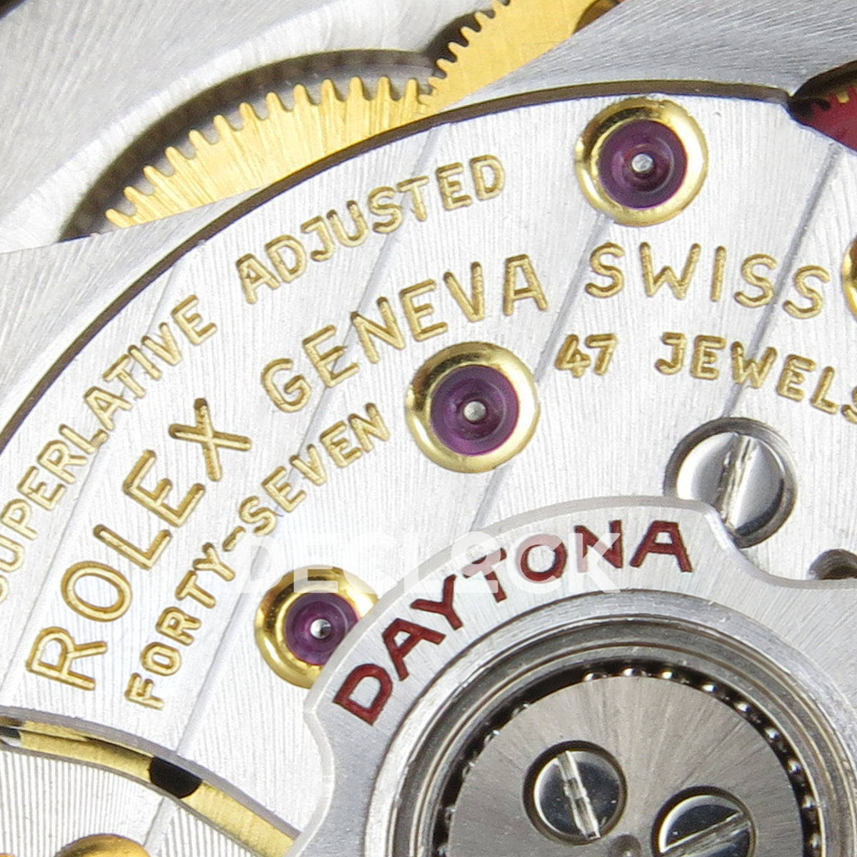 Rolex Daytona 126508 VSF replica - original Rolex Geneva Swiss and 47 jewels movement engraving