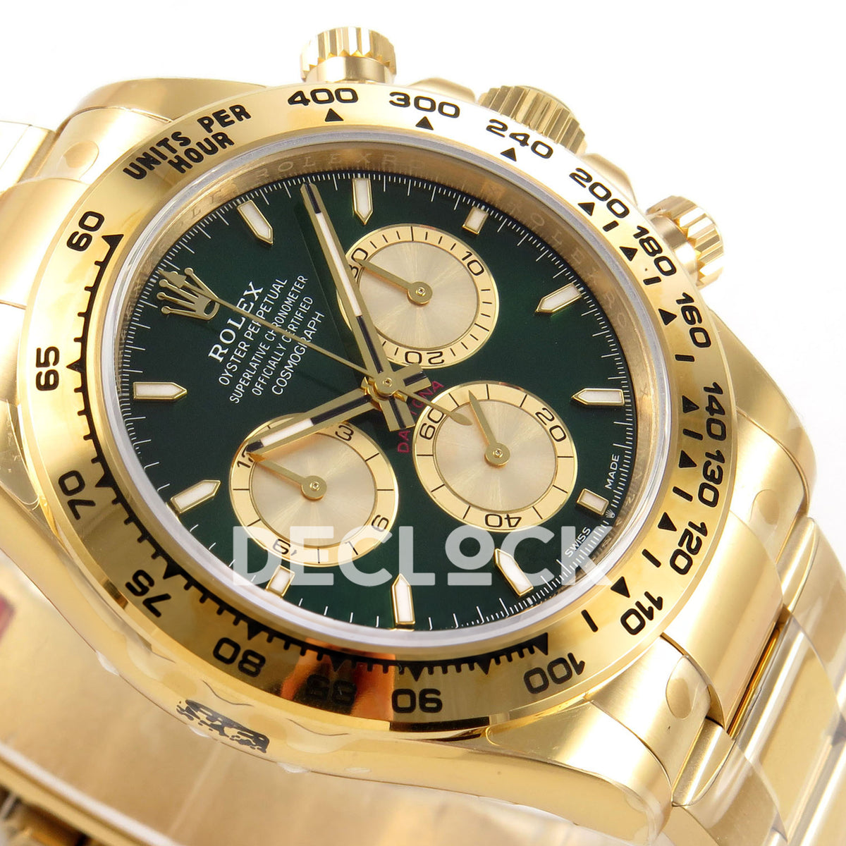 Rolex Daytona 126508 VSF VS4131 V3 green replica - opposite angled dial view
