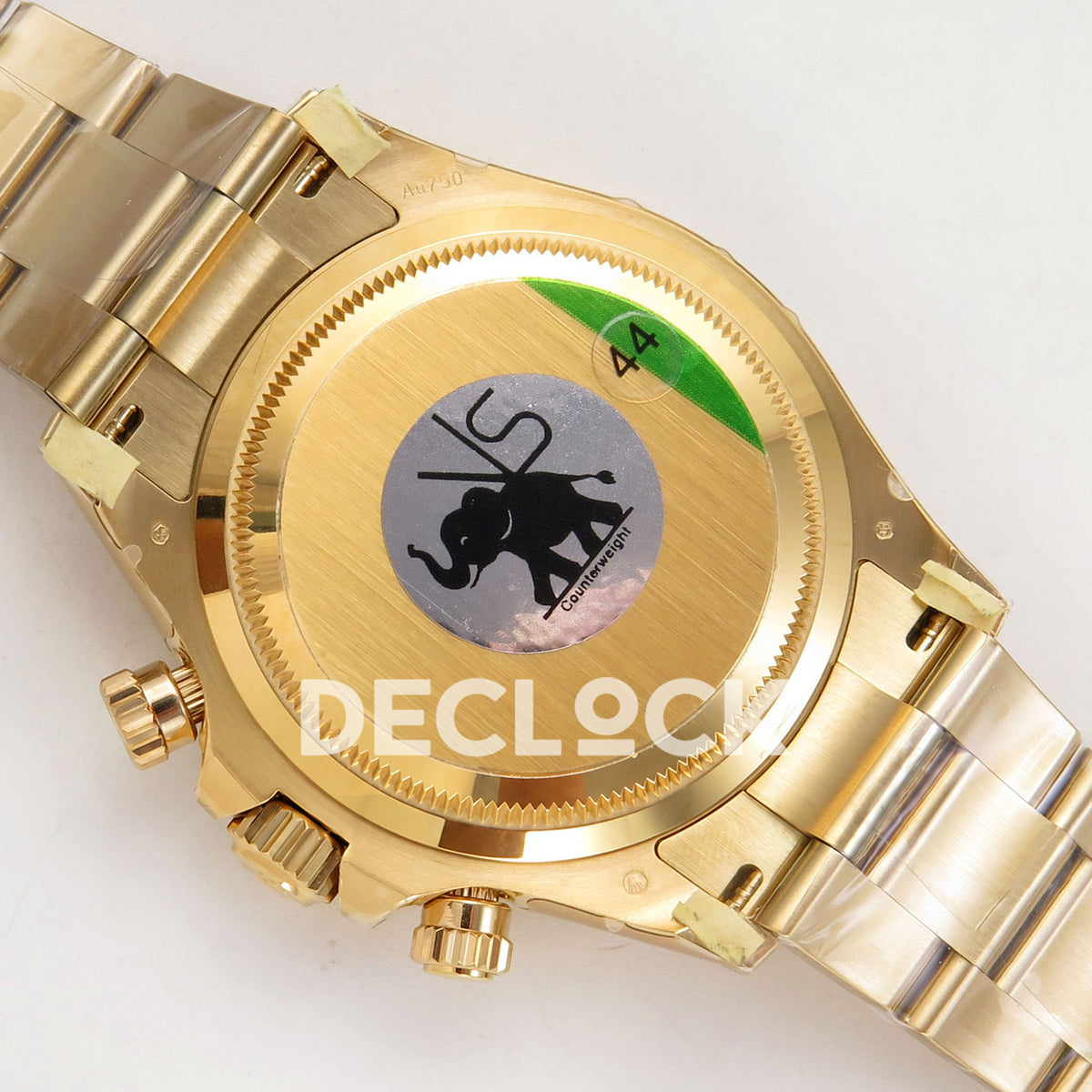 Rolex Daytona 126508 VSF VS4131 V3 green replica - solid caseback with original VS counterweight factory sticker